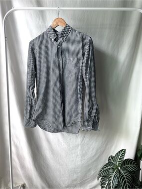 J. Crew Black and White Gingham Button-Down Shirt